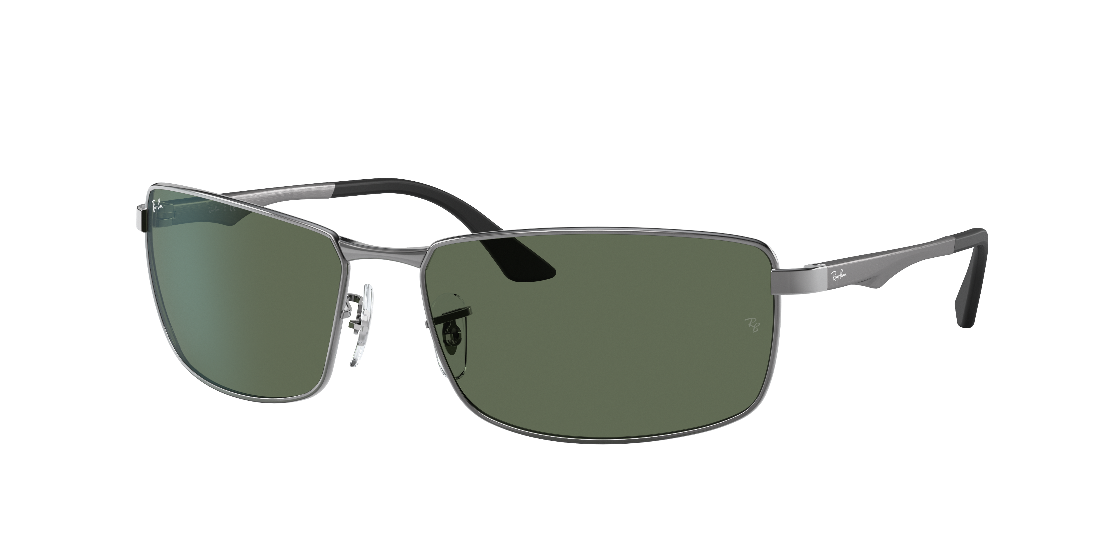  RAY BAN 3498 GRIS ACERO 004/71 64 LENTE VERDE