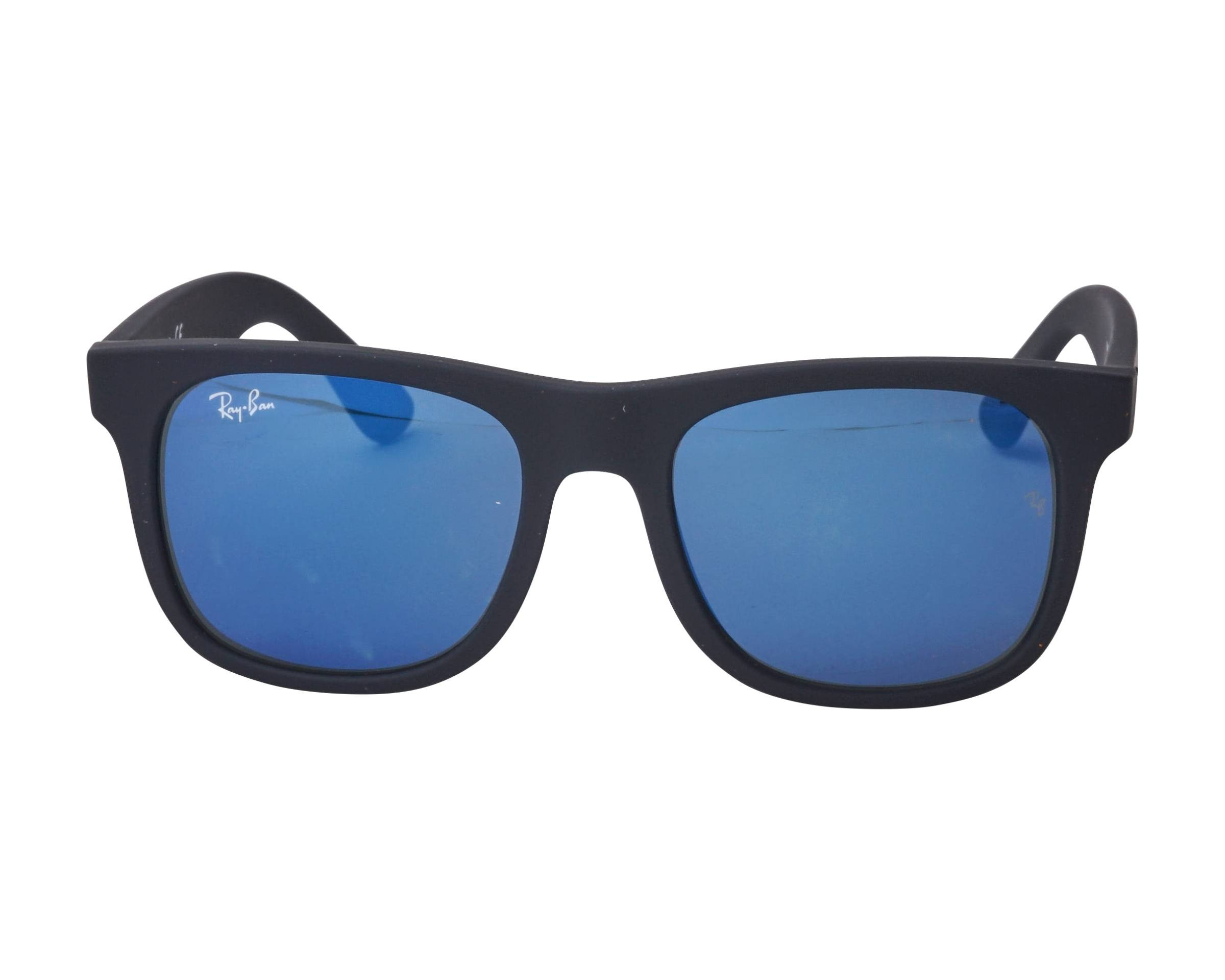 de Sol Unisex RAY BAN JUNIOR 7028/55 NEGRA LENTES AZUL ESPEJADAS Outlet.