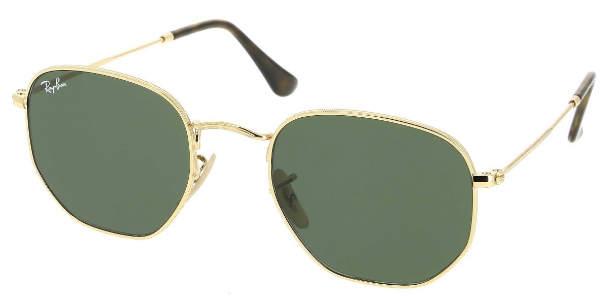 RAY-BAN 3548 HEXAGONAL FLAT LENSES ORO Verde Clásica G-15