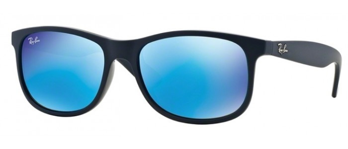 RAY BAN 4202 ANDY 6153/55 AZUL MATE LENTES AZUL ESPEJADAS