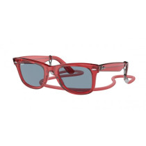 RAY BAN ORIGINAL WAYFARER CLASSIC 2140 COLOR 6614/56 ROJO TRANSPARENTE CALIBRE 50