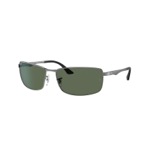  RAY BAN 3498 GRIS ACERO 004/71 64 LENTE VERDE