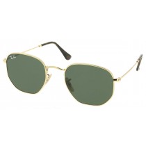 RAY-BAN 3548 HEXAGONAL FLAT LENSES ORO Verde Clásica G-15