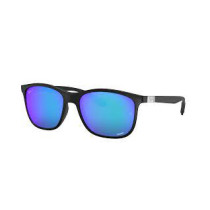 RAY BAN 4330-CHROMANCE 601-S/A1 NEGRA MATE LENTES ESPEJO AZUL POLARIZADA