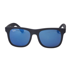 RAY BAN JUNIOR 9069S 7028/55 NEGRA MATE LENTES AZUL ESPEJADAS